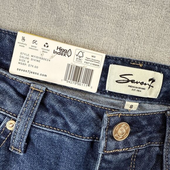 NEW Seven7 Women's 90's Straight Jean Size 8 Dark Wash High Rise 32x29 NWT - Picture 5 of 12